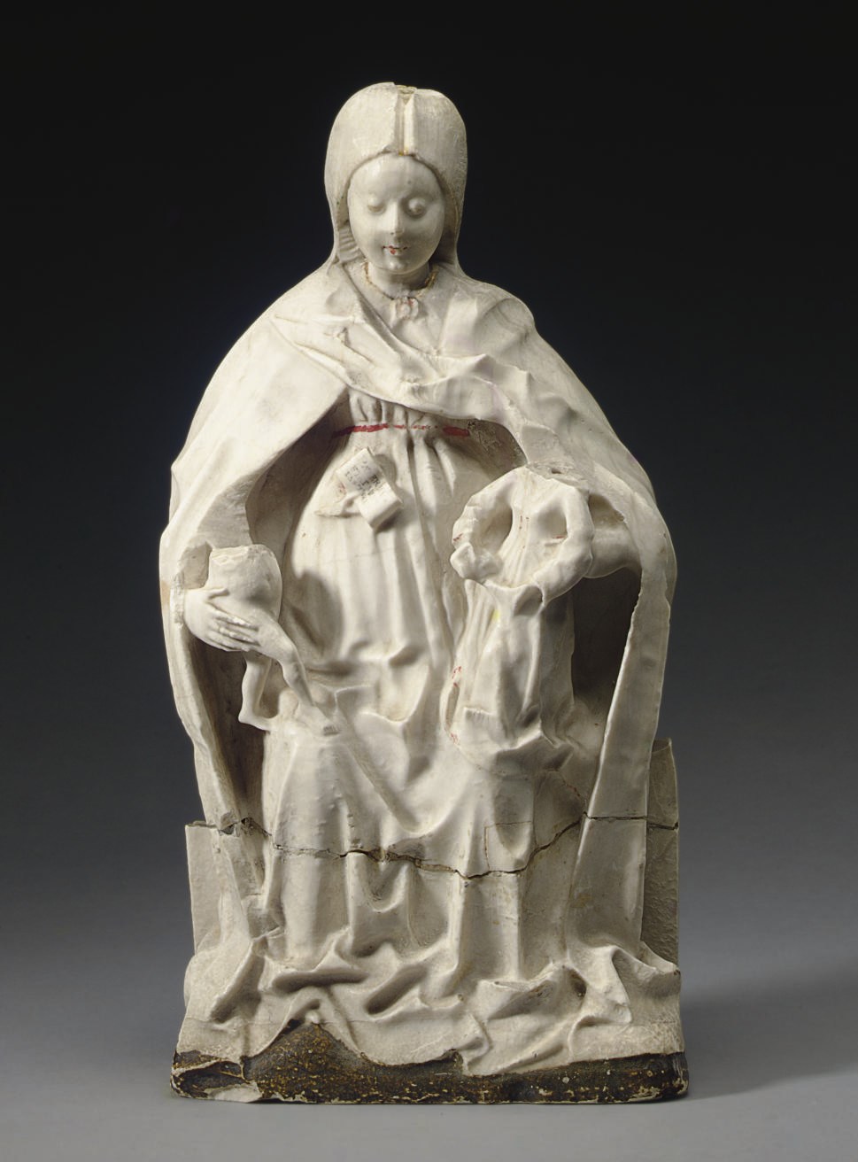 AN ALABASTER GROUP OF 'ANNA SELBDRITT'