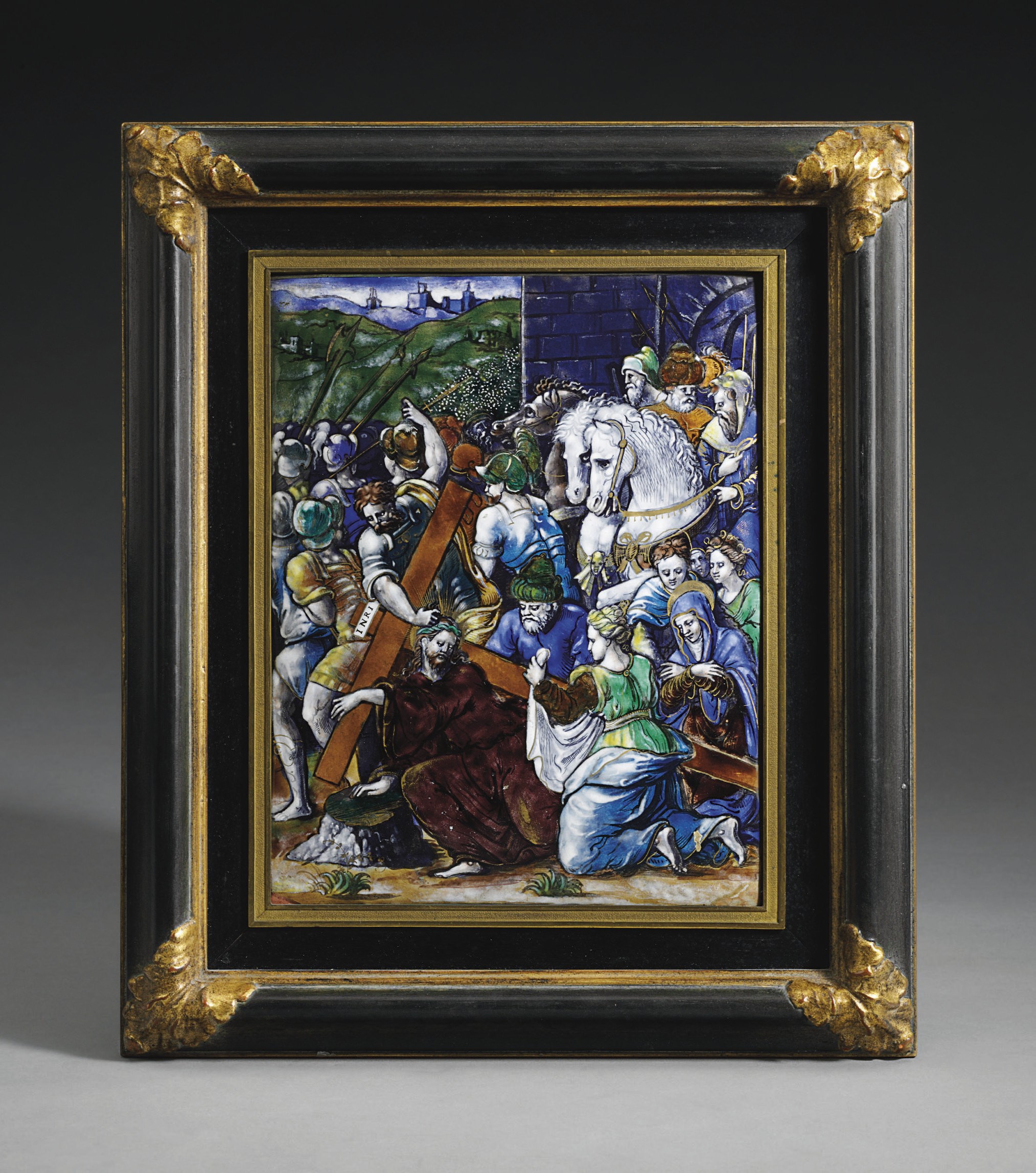 AN ENAMEL OF CHRIST ON THE ROAD TO CALVARY