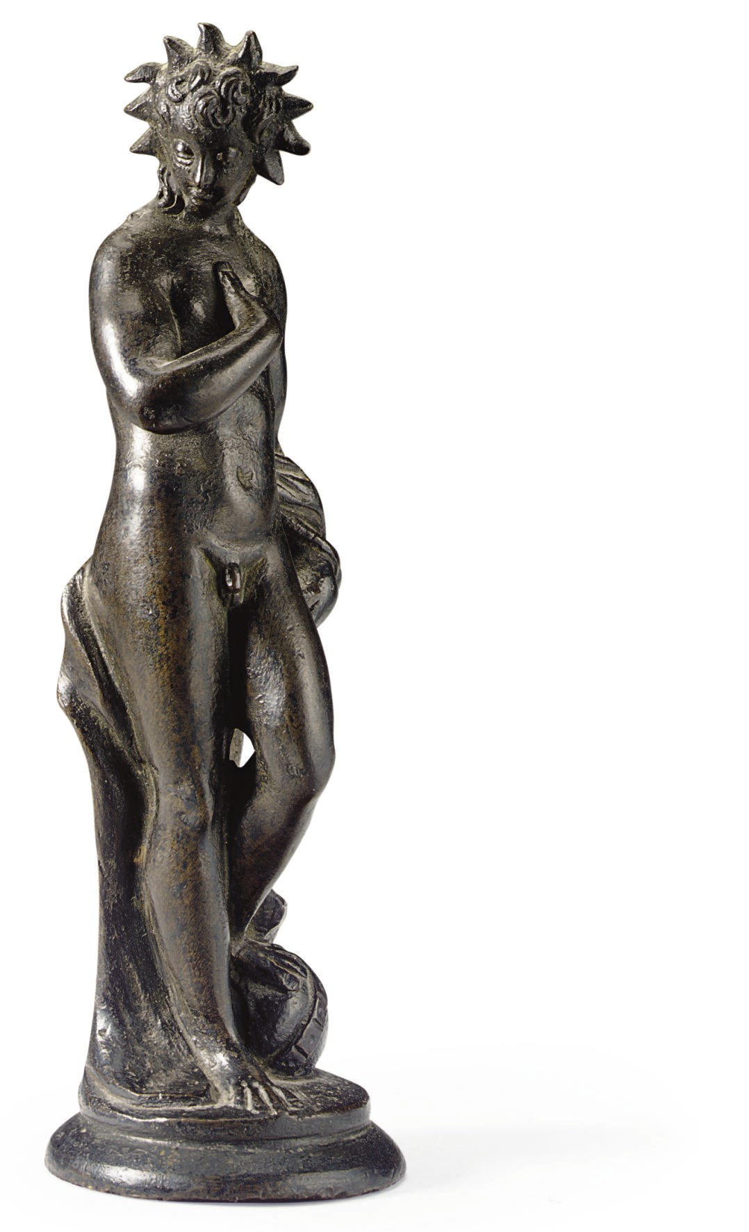 A BRONZE ALLEGORICAL FIGURE