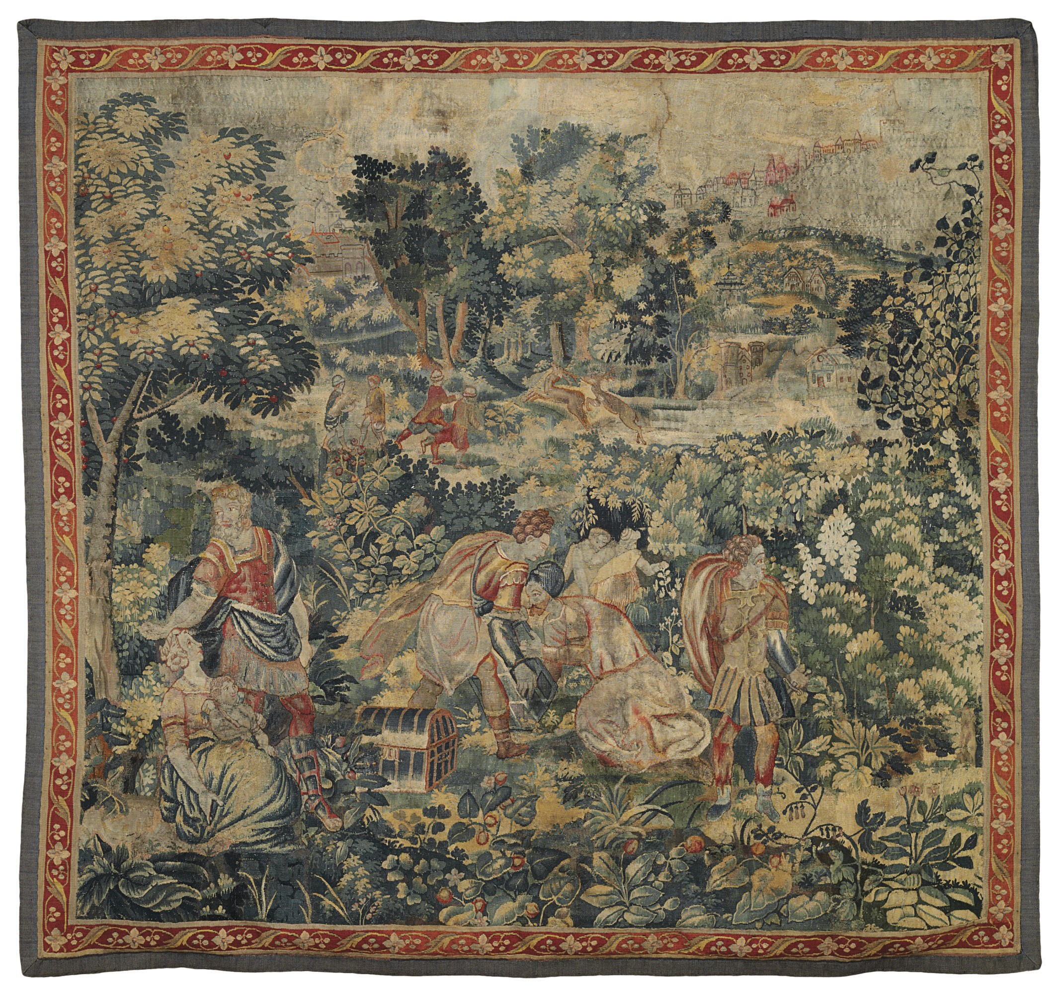 A FLEMISH GAME-PARK TAPESTRY FRAGMENT