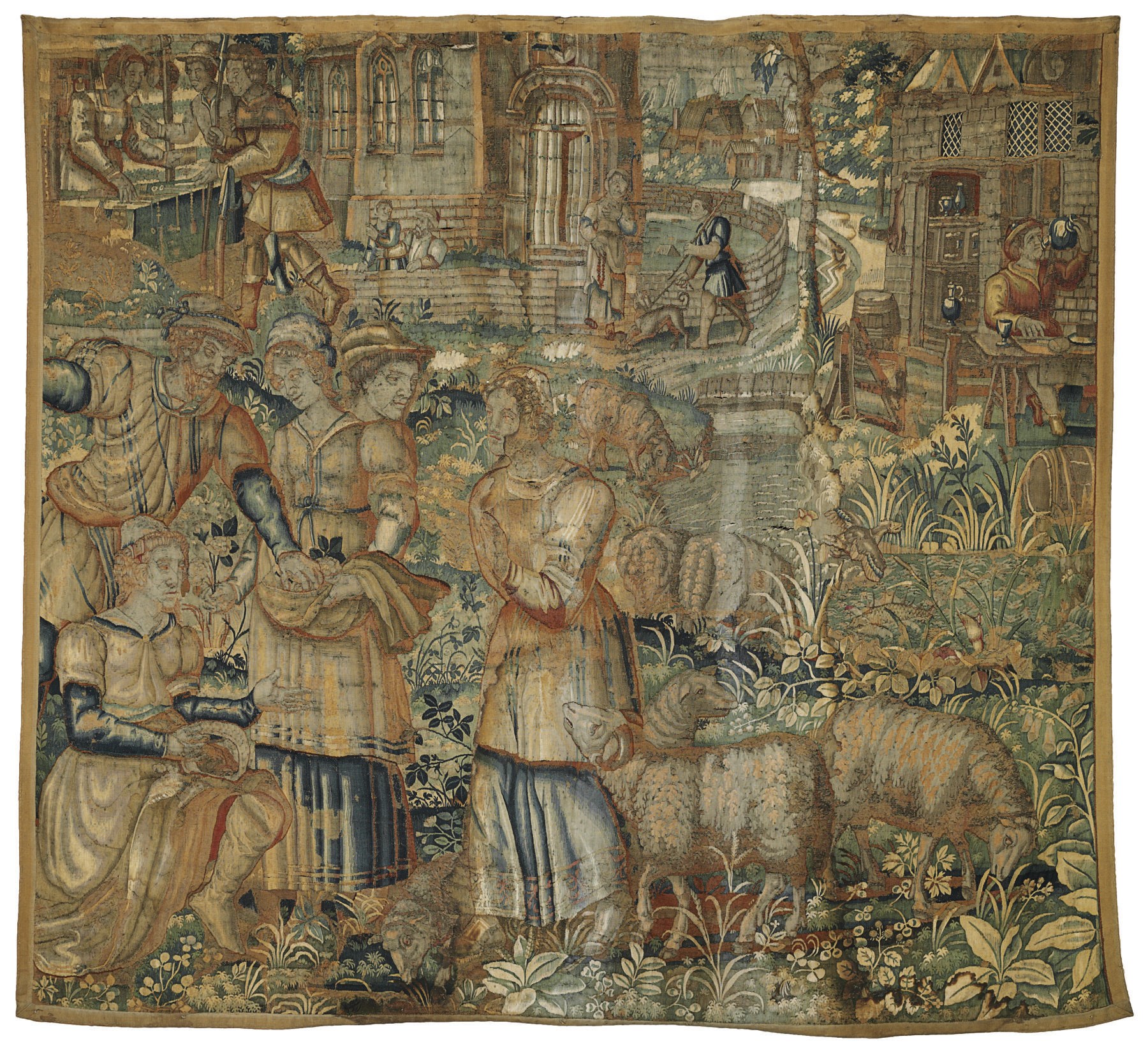 A FLEMISH PASTORAL TAPESTRY