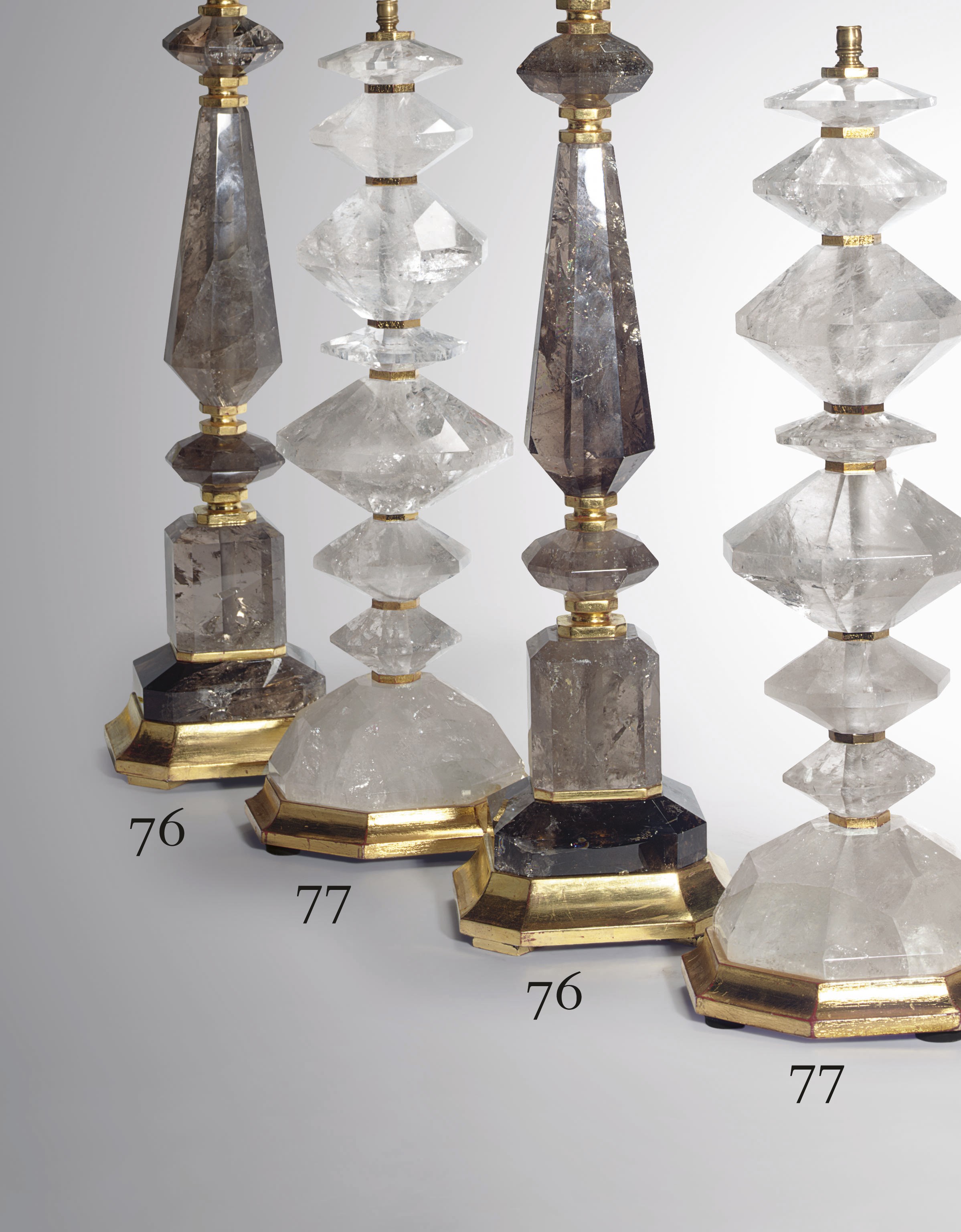 A PAIR OF ROCK CRYSTAL LAMPS