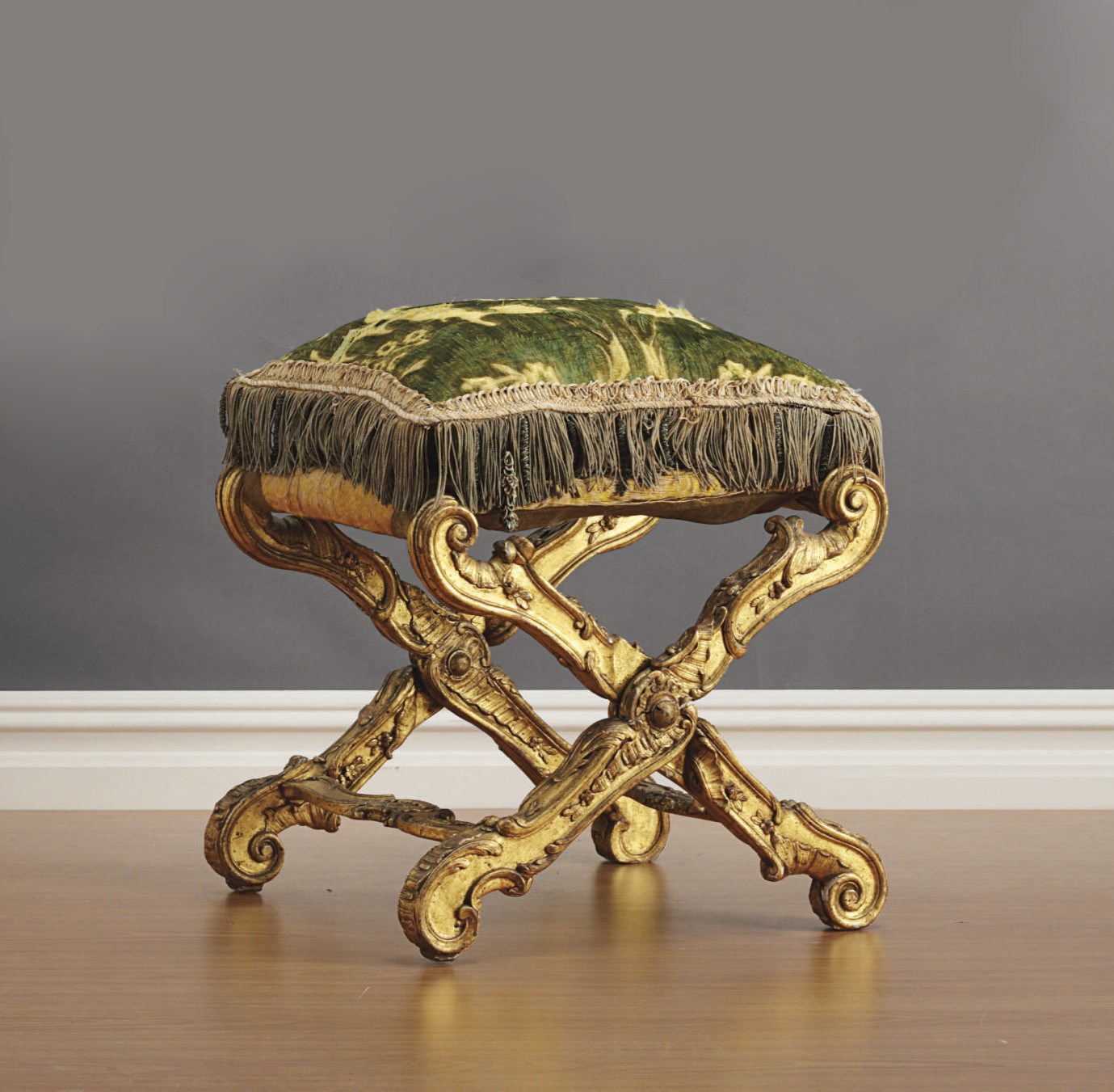 A FRENCH GILTWOOD PLIANT
