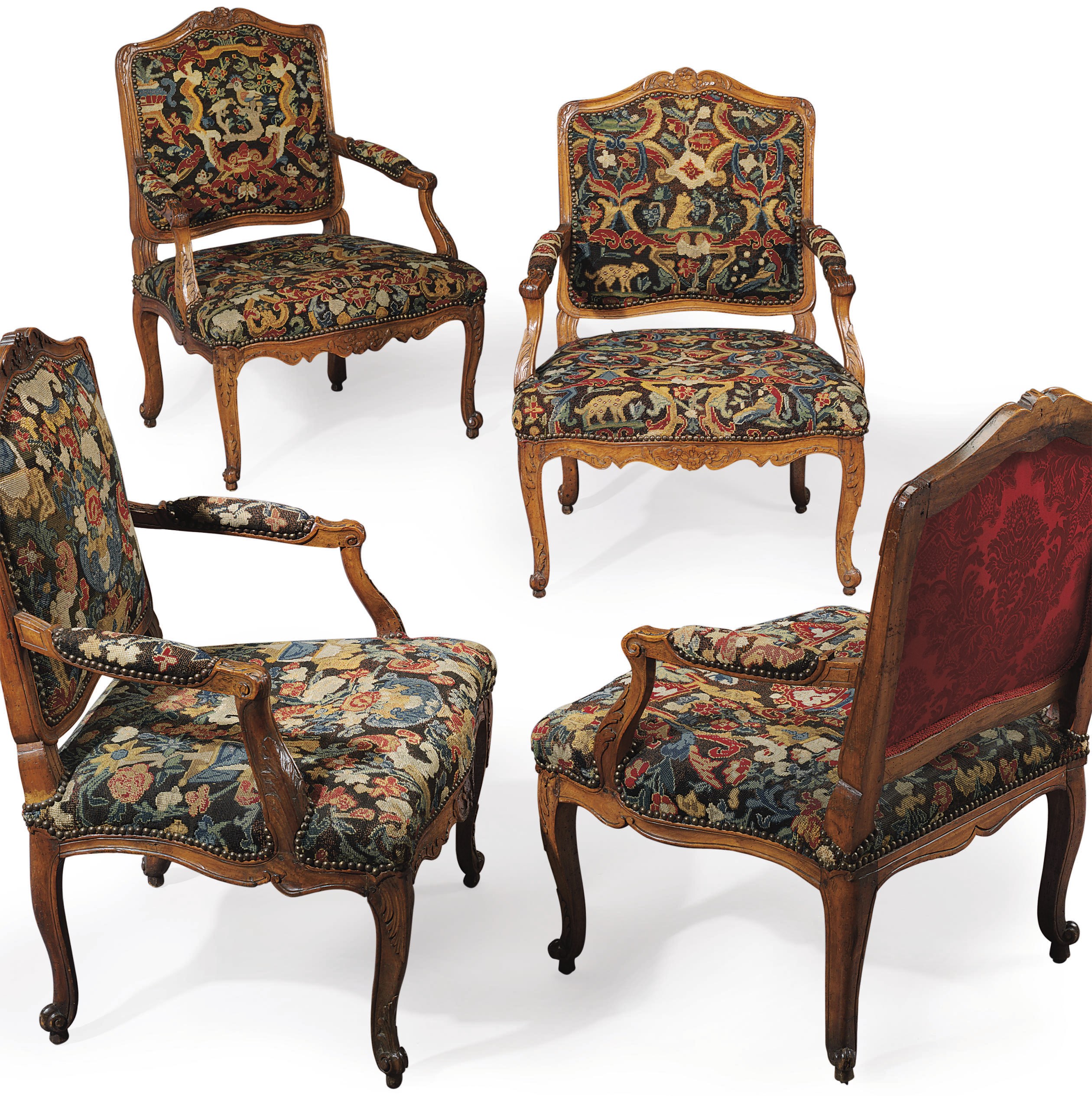 A SET OF FOUR LOUIS XV BEECHWOOD FAUTEUILS