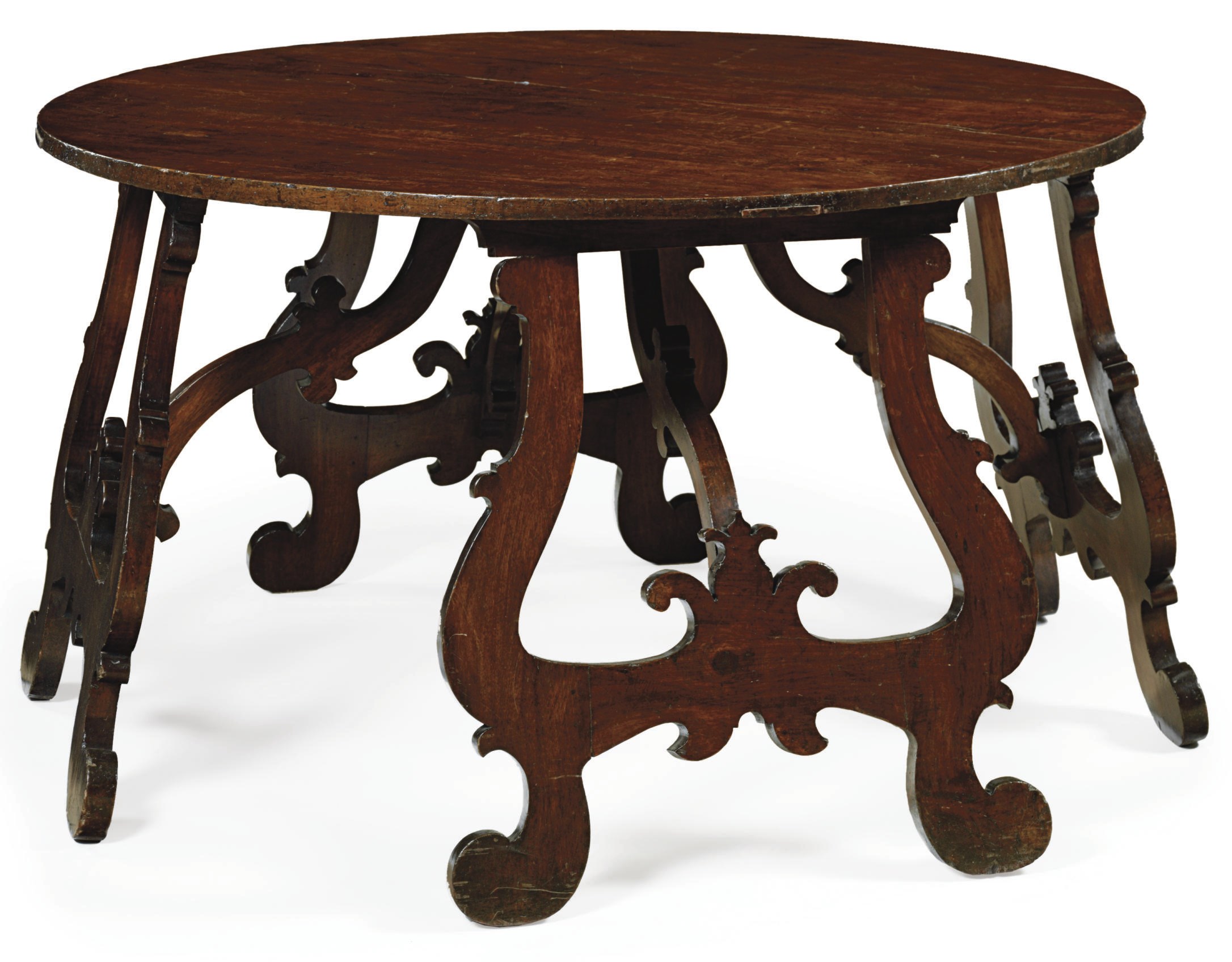 A NORTH ITALIAN WALNUT CENTER TABLE