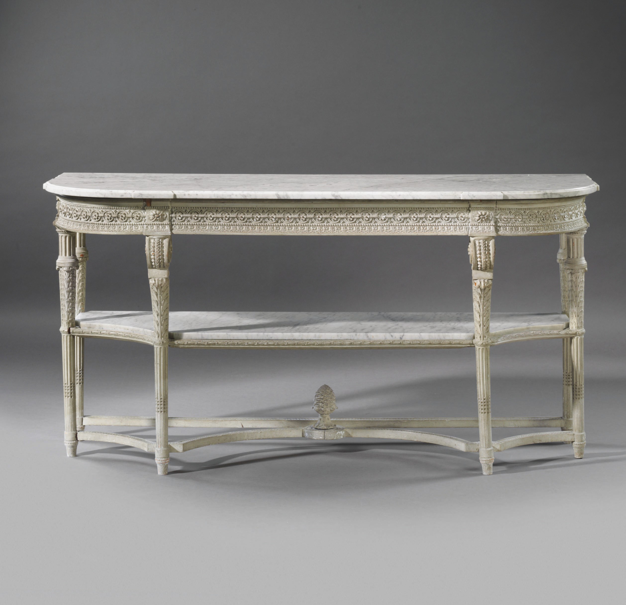 A FRENCH GREY-PAINTED CONSOLE