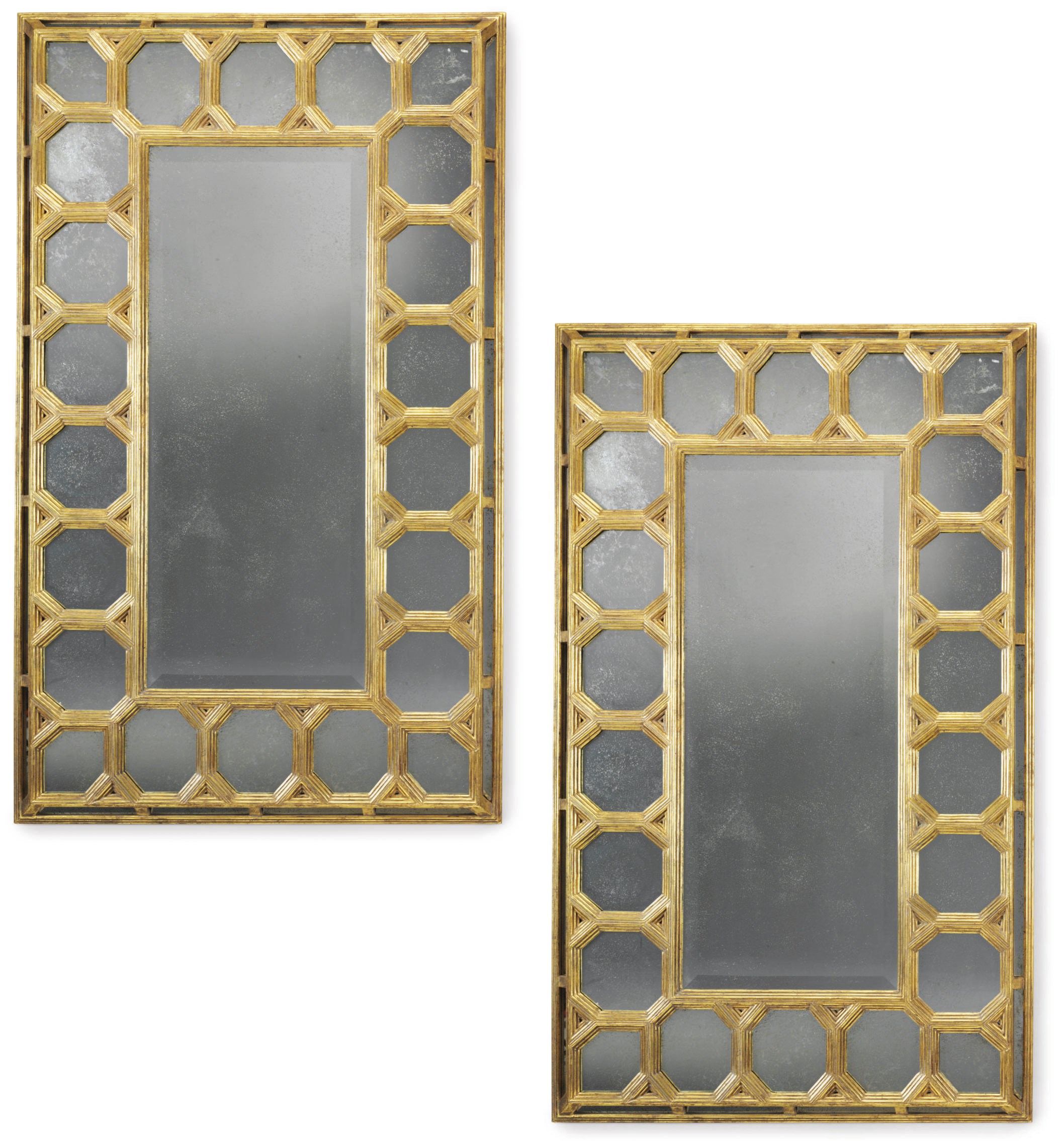 A PAIR OF GILTWOOD MIRRORS
