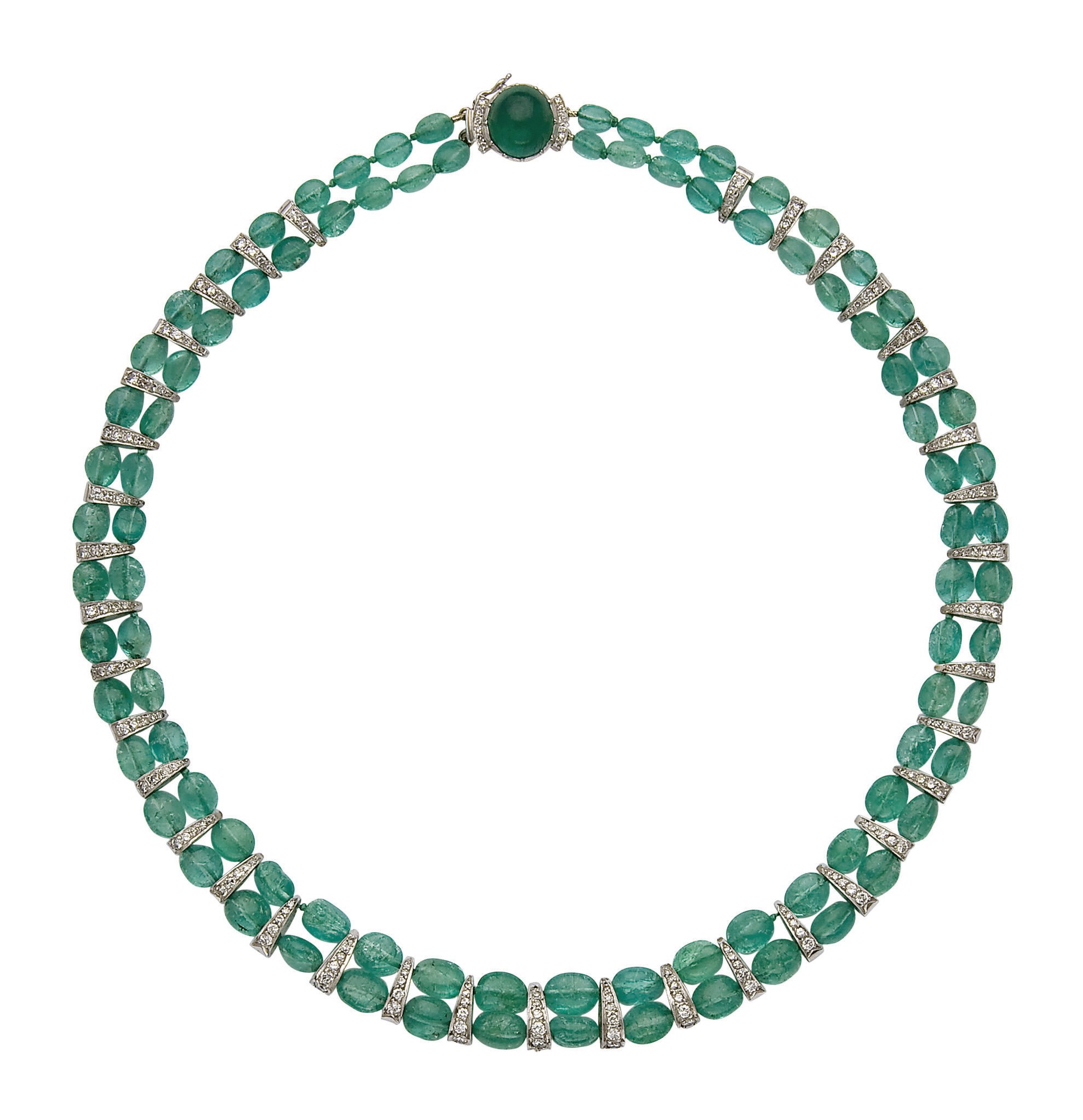 COLLIER EMERAUDES ET DIAMANTS