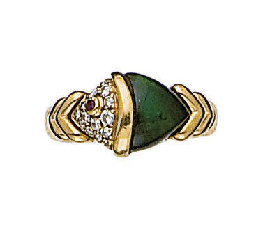 BAGUE "NATURALIA" TOURMALINE VERTE ET DIAMANTS, PAR BULGARI