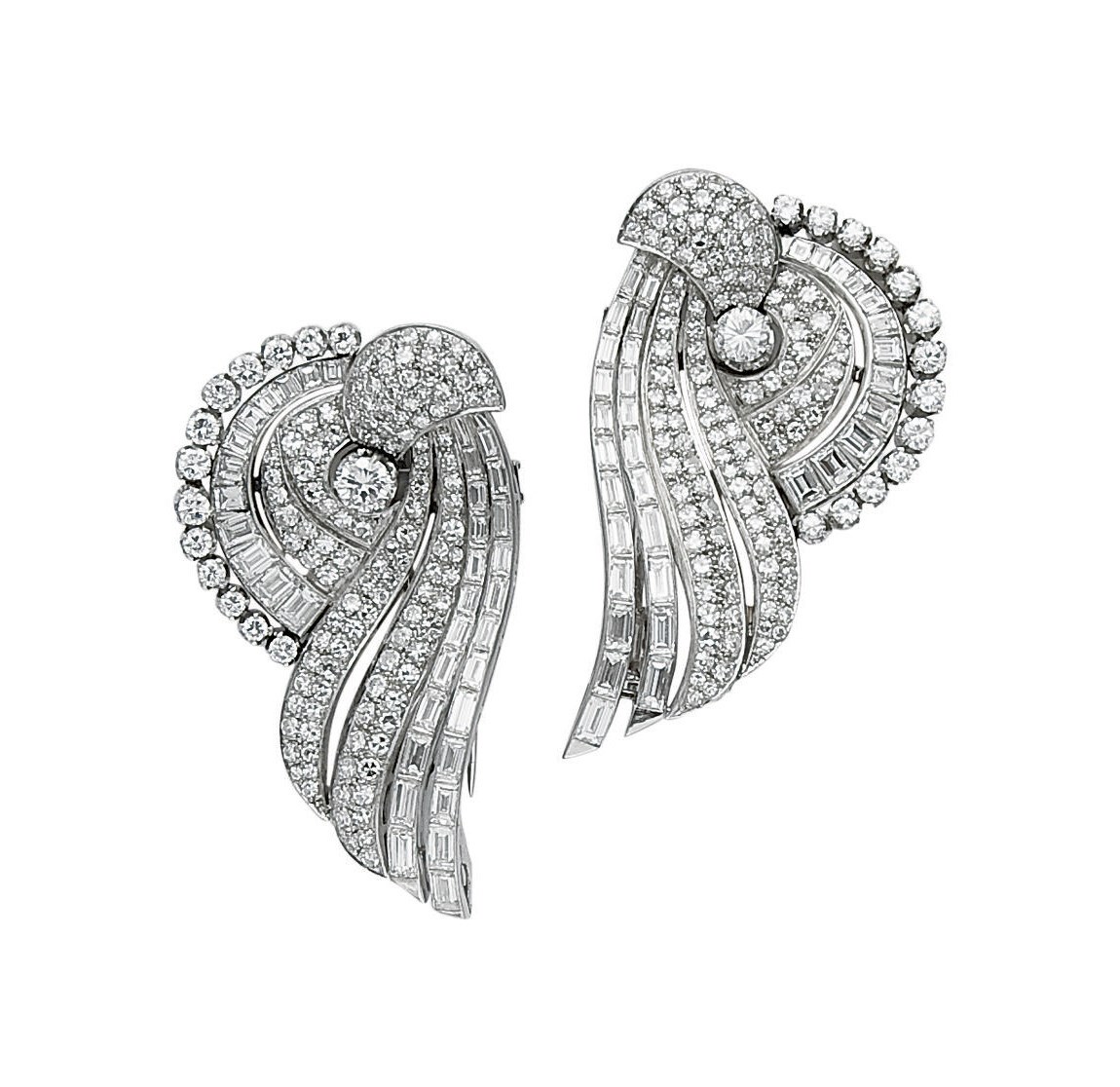 BROCHE DOUBLE CLIP DIAMANTS
