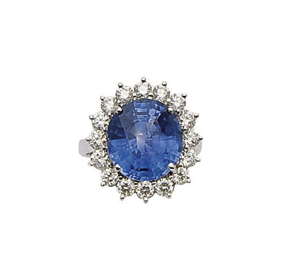 BAGUE SAPHIR ET DIAMANTS