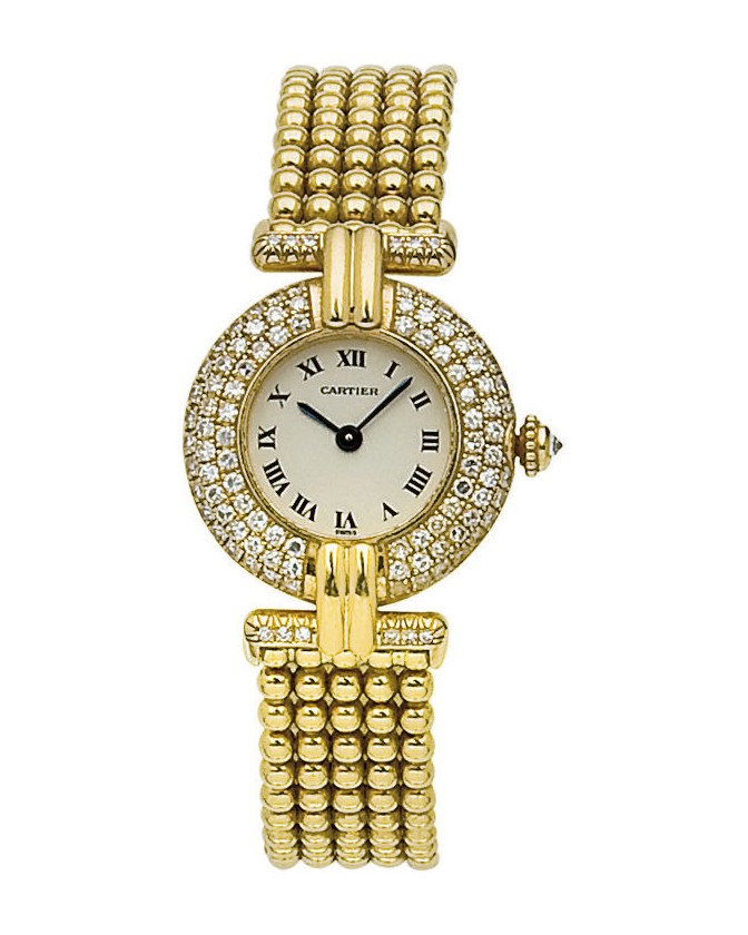 MONTRE BRACELET DE DAME DIAMANTS, PAR CARTIER