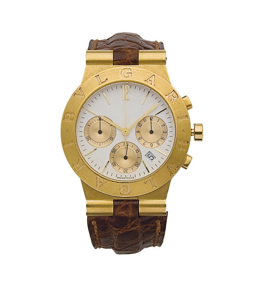 MONTRE BRACELET D'HOMME CHRONOGRAPHE "BULGARI BULGARI" EN OR JAUNE, PAR BULGARI