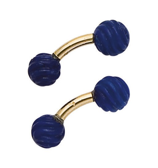 PAIRE DE BOUTONS DE MANCHETTE LAPIS LAZULI, PAR VAN CLEEF & ARPELS