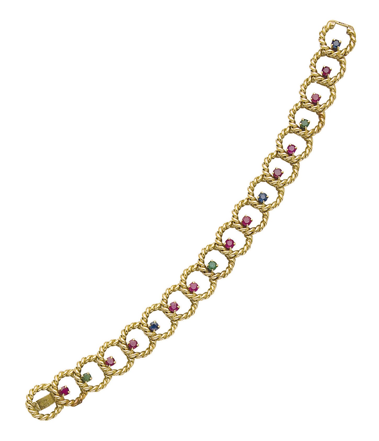 BRACELET SAPHIRS, RUBIS ET EMERAUDES, PAR BOUCHERON