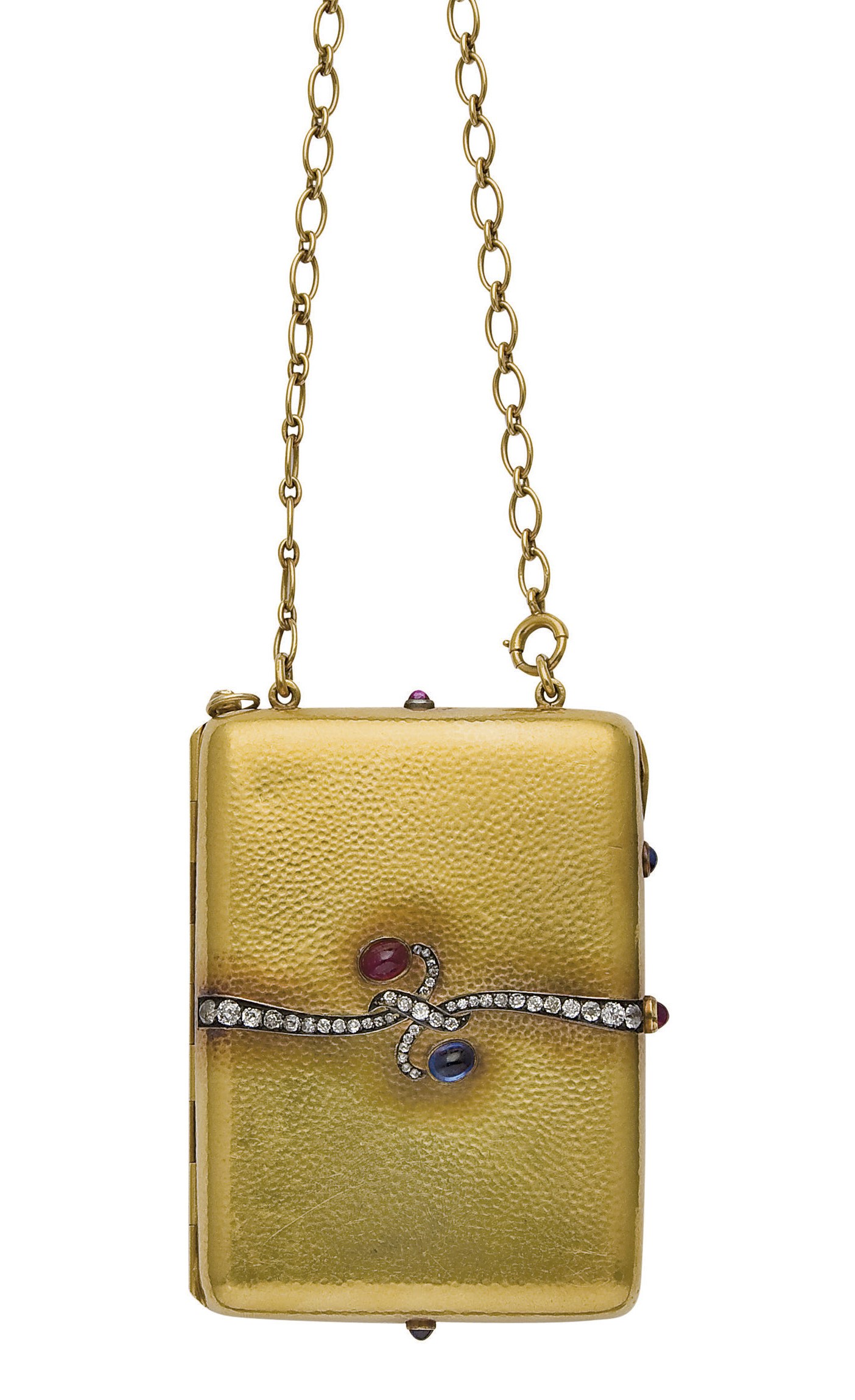 NECESSAIRE DE BAL EN OR, SAPHIRS, RUBIS ET DIAMANTS
