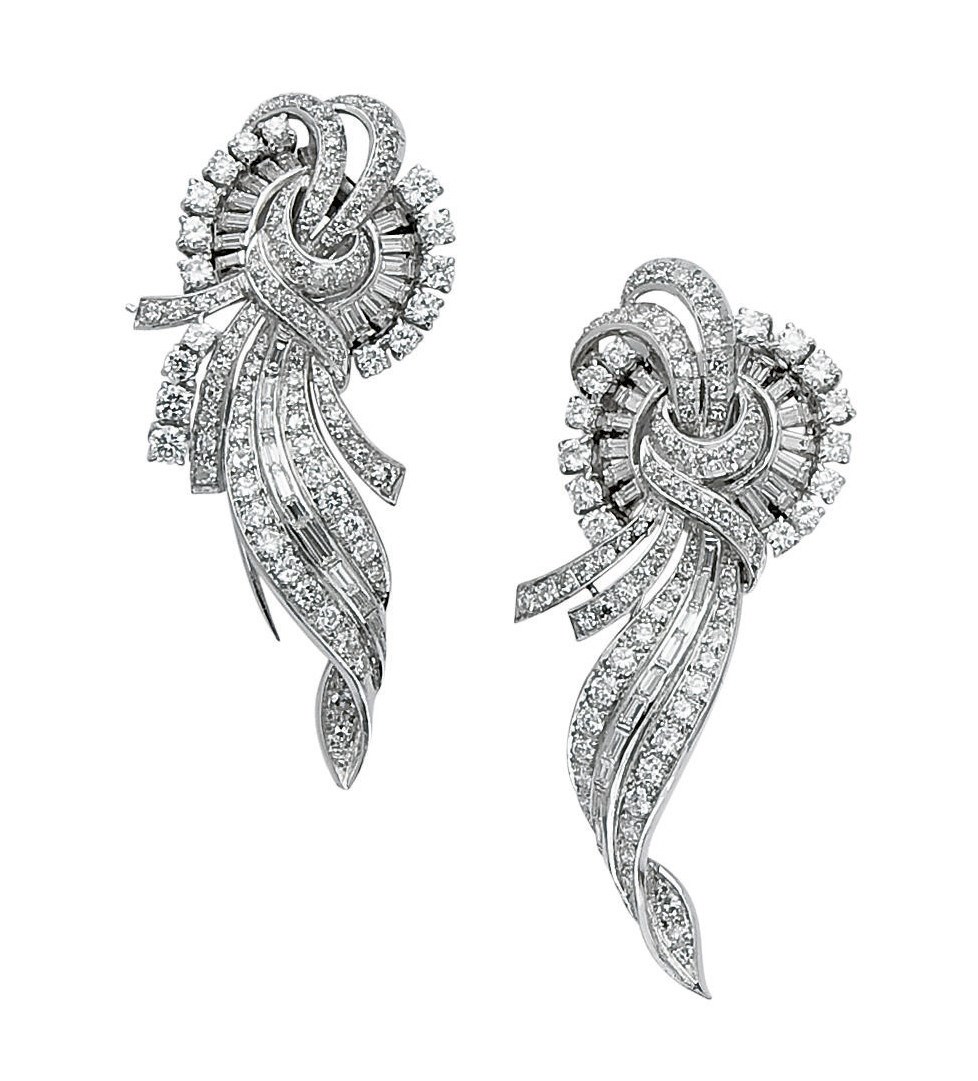 BROCHE DOUBLE CLIP DIAMANTS