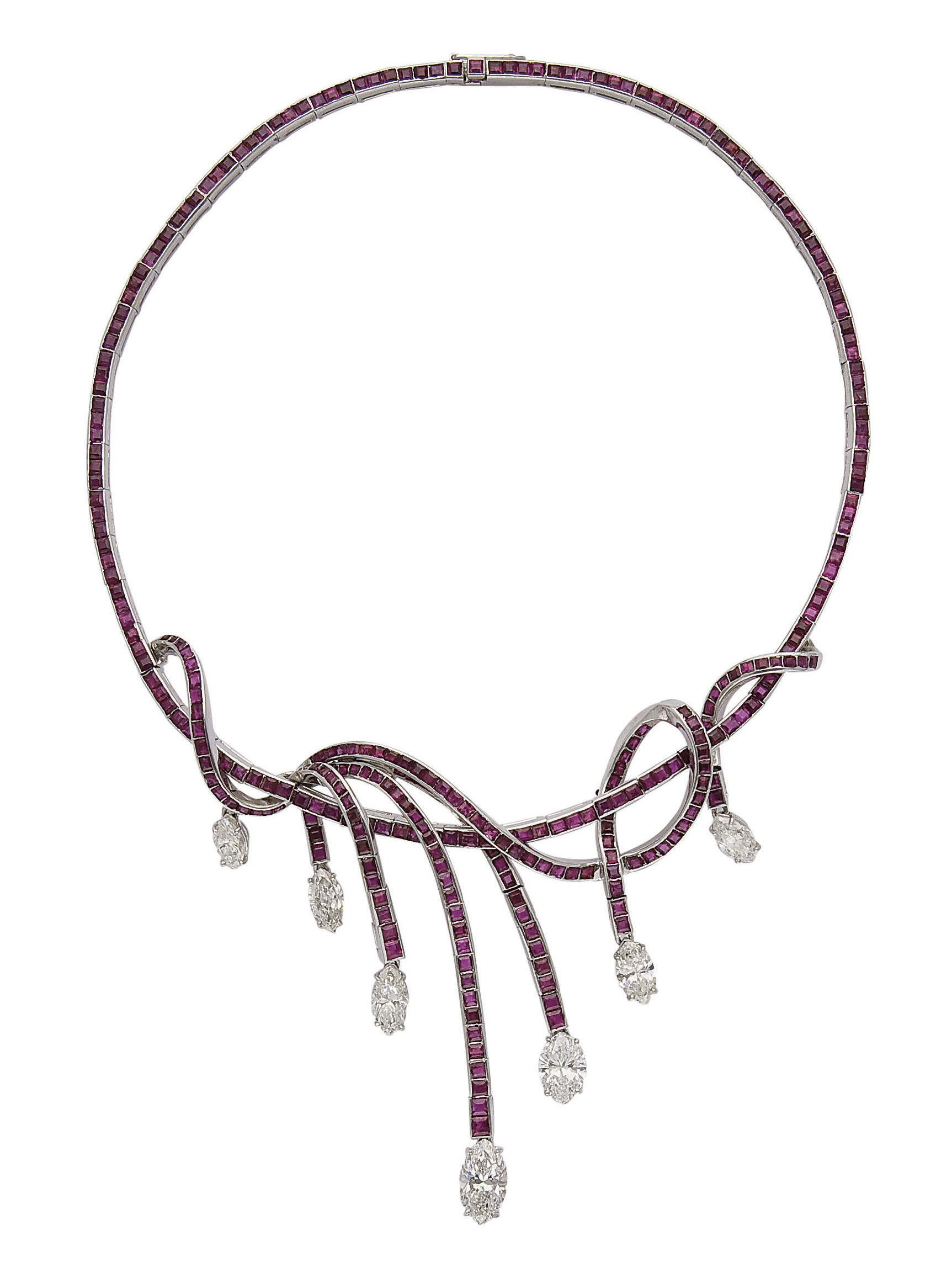 COLLIER RUBIS ET DIAMANTS