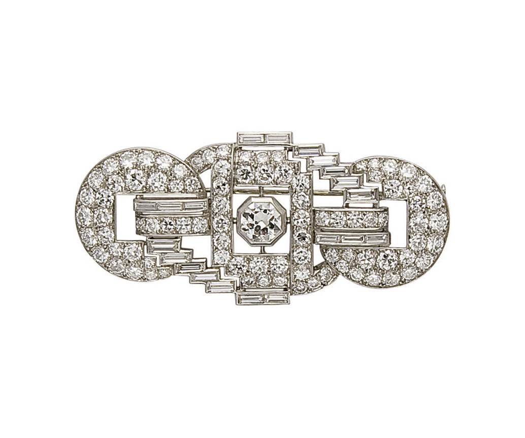 BROCHE ART DECO DIAMANTS