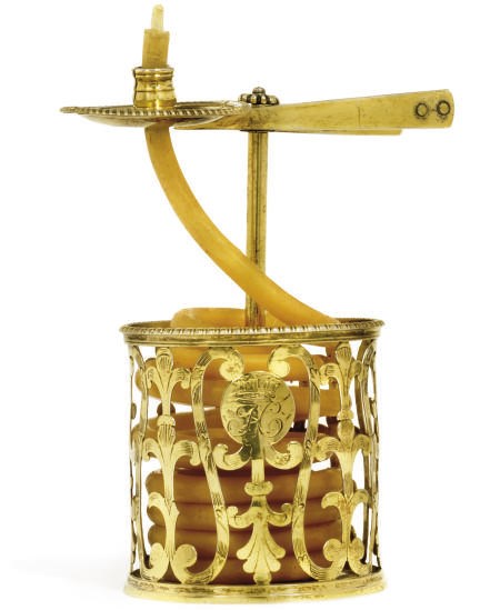 A GEORGE III SILVER-GILT WAX JACK