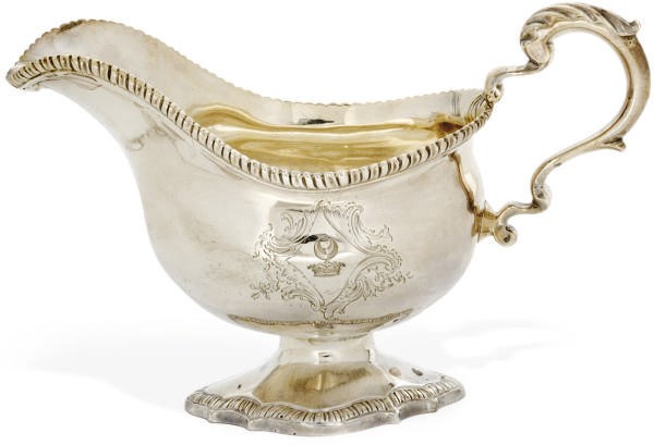 A GEORGE III SILVER SAUCEBOAT
