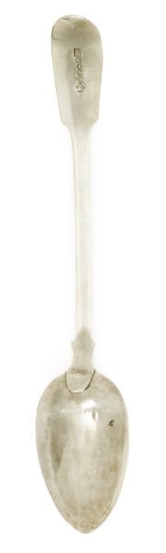 A WILLIAM IV PROVINCIAL SILVER FIDDLE PATTERN BASTING SPOON