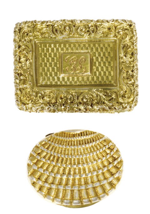 A WILLIAM IV SILVER-GILT OBLONG VINAIGRETTE