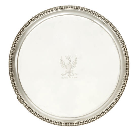 A GEORGE IV CIRCULAR SILVER SALVER