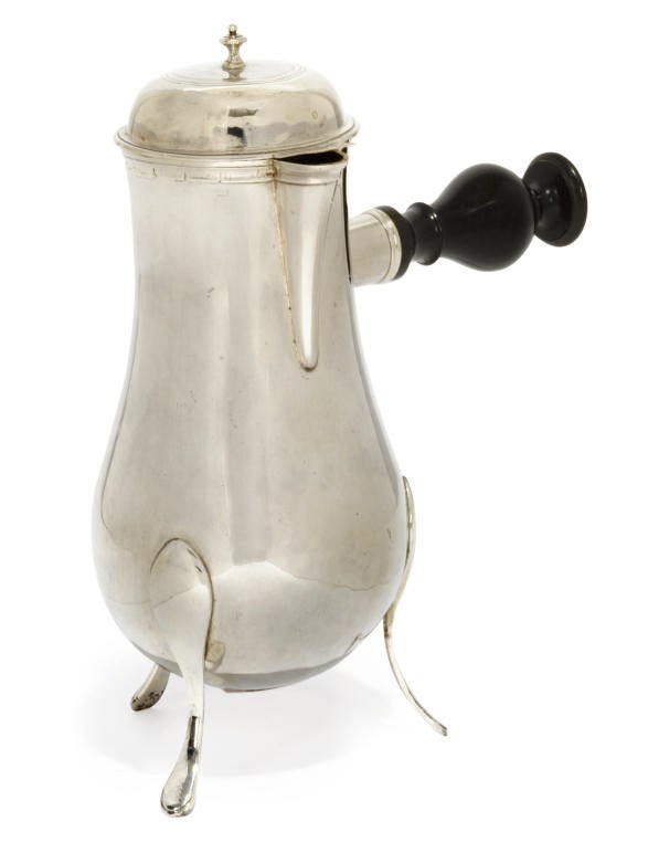 A SPANISH SILVER HOT-MILK JUG
