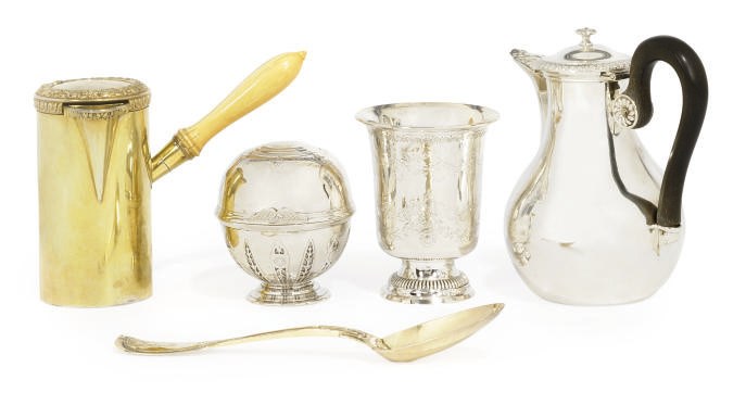 A GROUP OF 19TH CENTURY FRENCH SILVER