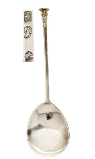 A CHARLES I PARCEL-GILT SILVER SEAL-TOP SPOON