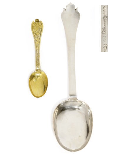 A GERMAN SILVER-GILT TREFID-END TEASPOON