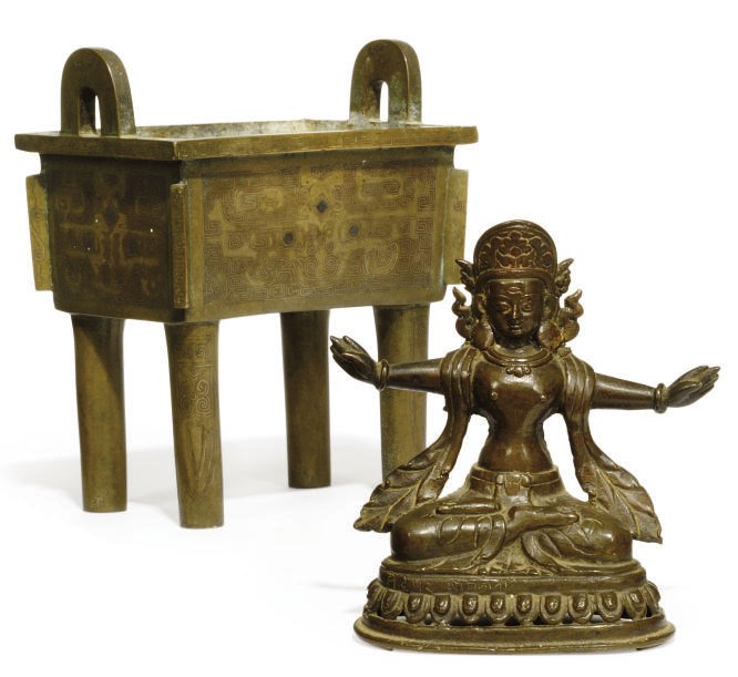 A CHINESE SHI SHOU CENSER (DING)