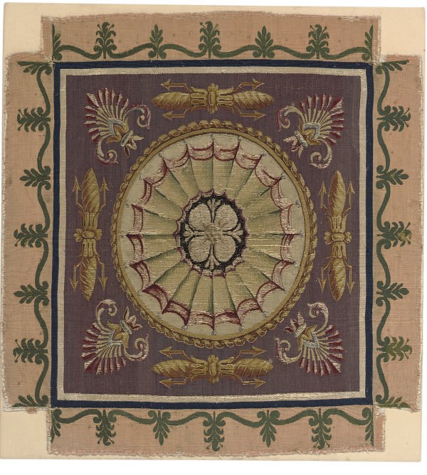 A MOUNTED TAPESTRY PANEL
