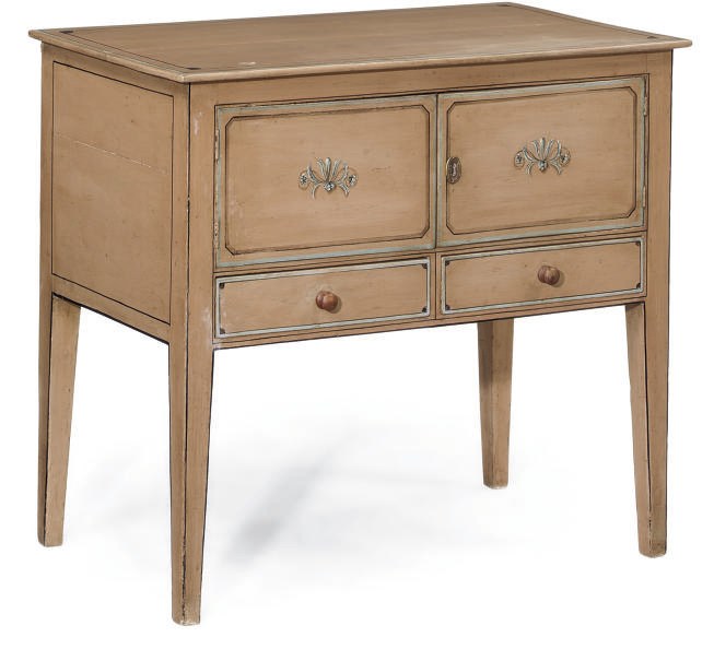 A NORTH EUROPEAN PAINTED SIDE CABINET