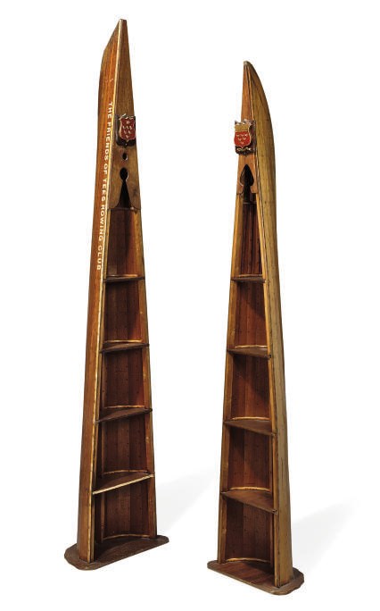 TWO WALL-MOUNTED ROWING CLUB TROPHIES