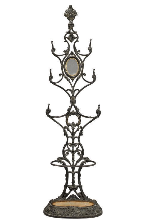 A FRENCH CAST-IRON HALL STAND