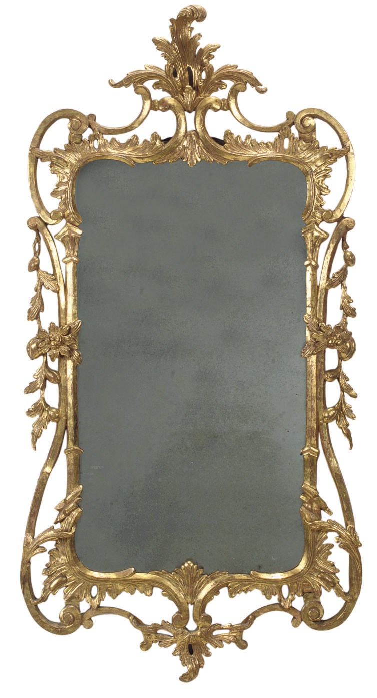 A GEORGE III GILTWOOD MIRROR