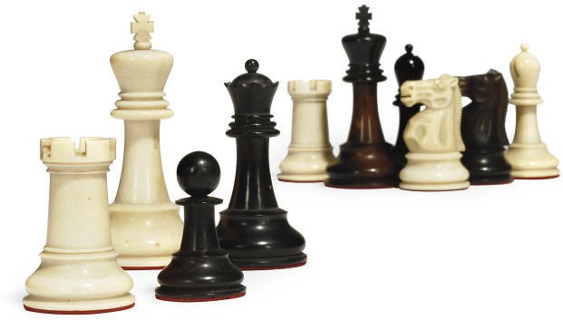 AN ENGLISH STAUNTON PATTERN IVORY CHESS SET
