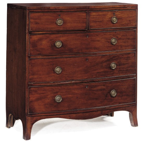 A REGENCY MAHOGANY BOWFRONT CHEST
