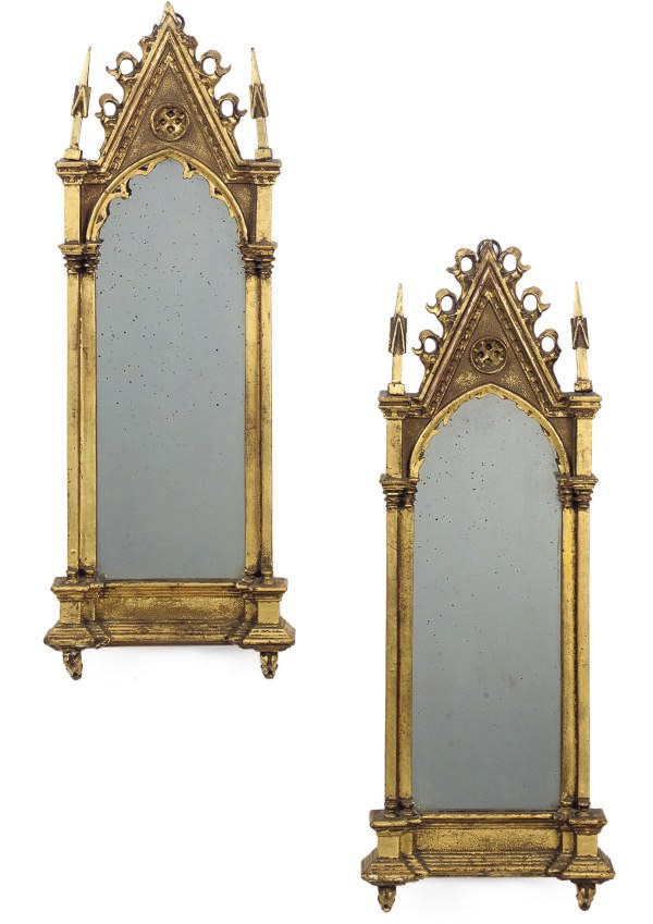 A PAIR OF FRENCH GILT WOOD  MIRRORS