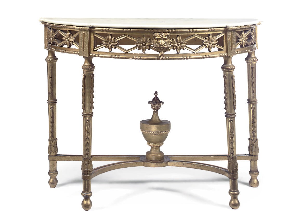 A SPANISH GILTWOOD CONSOLE TABLE