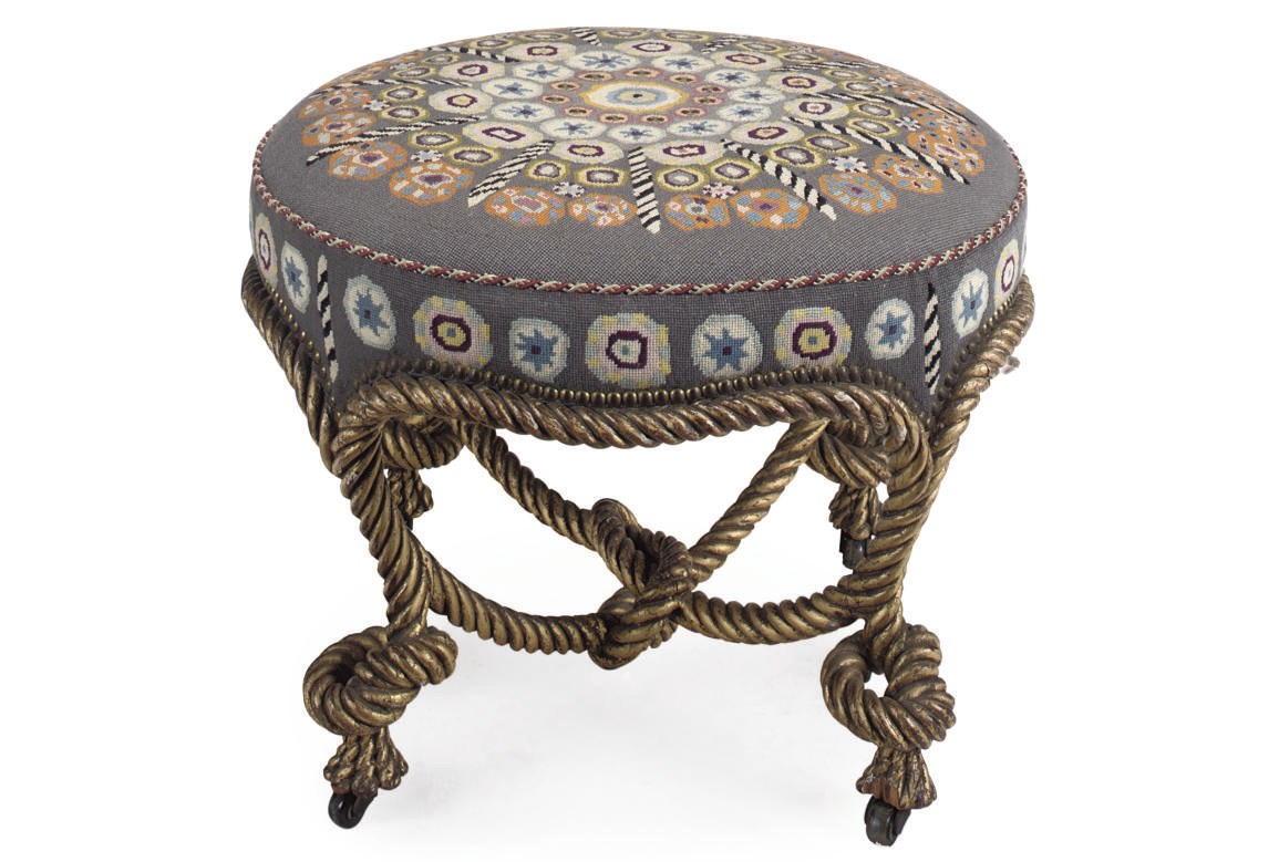 A NAPOLEON III GILTWOOD STOOL