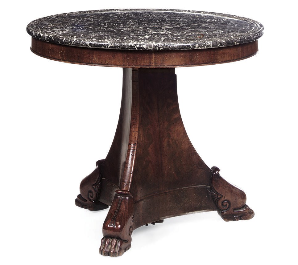 A LOUIS PHILLIPE MAHOGANY BOUILLOTTE TABLE