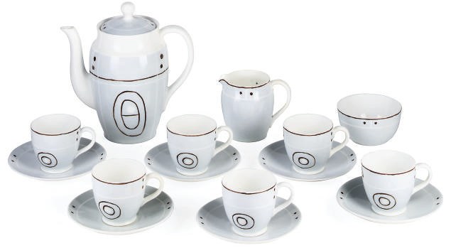 A BARBARA HEPWORTH COFFEE SERVICE, MANUFACTURED BY FOLEY