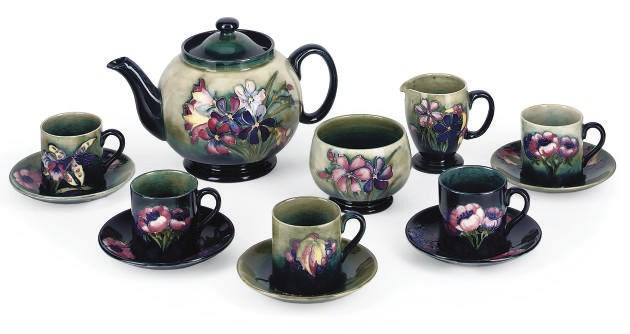 A Moorcroft 'Spring Flowers' Pottery Tea set