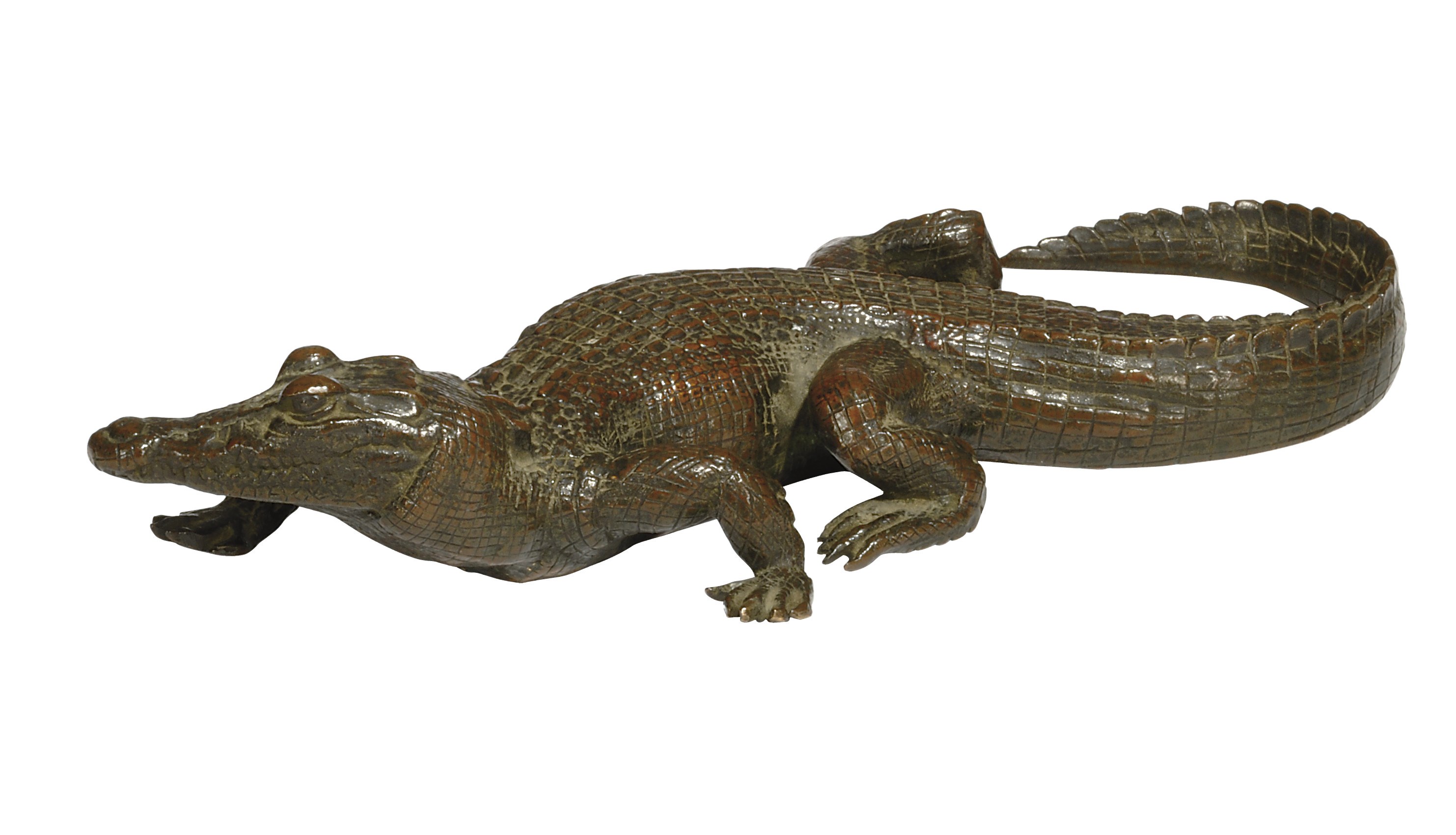 A FRENCH BRONZE MODEL OF A CROCODILE