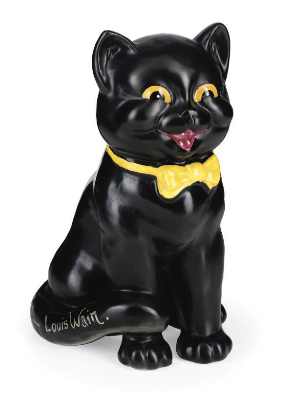 A LOUIS WAIN POTTERY MODEL OF 'THE LAUGHING CAT', MANUFACTURED BY ROYAL STAFFORDSHIRE