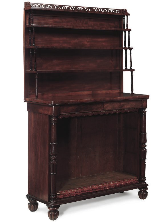 A WILLIAM IV MAHOGANY OPEN BOOKCASE