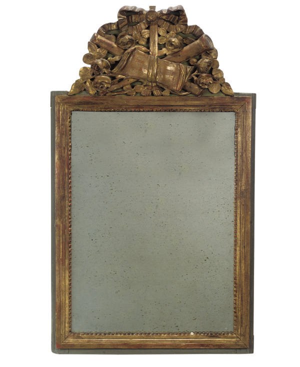 A LOUIS XVI GILTWOOD MIRROR